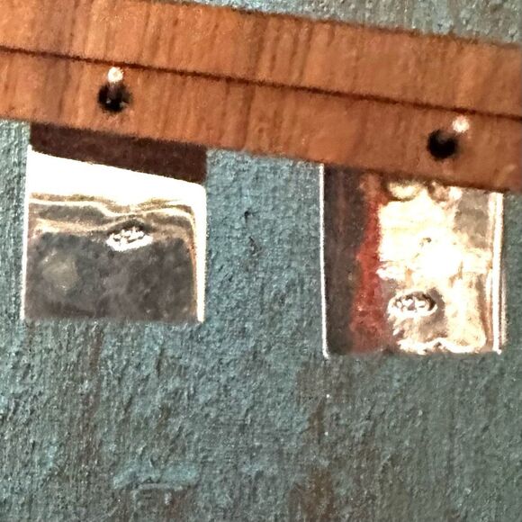 Sterling Silver  Pink Dyed Shell Earrings  Modernist Design - Picture 9 of 12